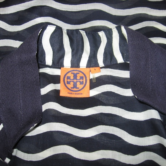 TORY BURCH Blue/White Striped Tunic Top/Dress 8 - Picture 8 of 8